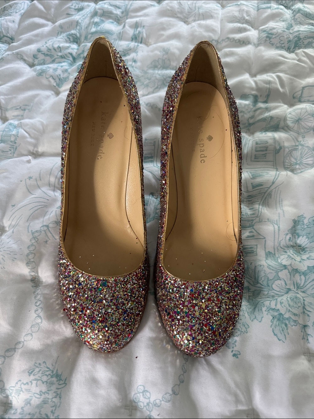 kate spade Multicolor Glitter Round-Toe Pumps